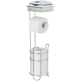 Wenko Toilettenpapierhalter stehend, mit Ablage Chrom, mit Ersatzrollenhalter