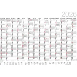 Jahresplaner "Bodensee" XL 14 Monate Schwarz-Rot - Kalender 2026