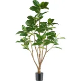 Creativ green Kunstbaum »Ficus moclame«, mit detailgetreuem Blattwerk, grün