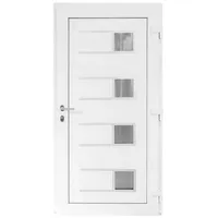 SN DECO GROUP Haustür Efraim, E-Öffner, Stoßgriff (Komplett-Set), Elektrischer Türöffner (E-Öffner) ROTO Typ 3RA verbaut weiß
