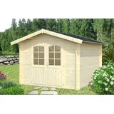 Gartenhaus Holz 34mm LOTTA 295x400cm 34mm Wand Doppeltür Blockhaus Gerätehaus