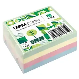 upm notes Pastellmix Haftnotizen doppelte Haftung farbsortiert, 1 Würfel