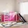 vidaXL Etagenbett mit Rutsche 90 x 200 cm Kiefer massiv rosa