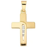 Adelia ́s Kreuzanhänger Damen & Herren 333 Gold Kreuz Anhänger mit Zirkonia, mit Zirkonia für Damen & Herren goldfarben