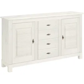 Home Affaire Sideboard »Rauna« B/T/H: 150/37/84 cm, Kommode, FSC®-zertifiziertes Massivholz, Breite 150 cm, weiß, B:150cm H:84cm T:37cm, Sideboards, Sideboard,