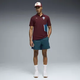 Puma Poloshirt "Portugal PUMATECH Polo Herren", Herren, Gr. M, ruby shimmer ocean tropic rot blau, Obermaterial: 51% Baumwolle, 49% Polyester. Rippe: 100% Baumwolle. Aufgesetzte Tasche: 100% Elastomultiester, clean, regular fit, Shirts