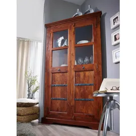 Massivmoebel24 Eckschrank Akazie 108 x 183 x 57 cm Braun