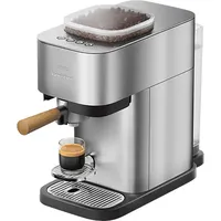 Philips BA500/00 Baristina Plus integriertem Mahlwerk, Espressomaschine Edelstahl/Eschenholz
