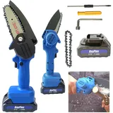 Akku Kettensäge Mini Kettensäge mit Akku Elektro Kettensäge 4 Zoll Handkettensäge Schnurloses mit 1 Batterien & 1 Ketten, Tragbarer Motorsäge Kettensäge Für häusliche für Garten Baum Holz