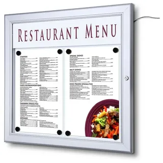Showdown® Displays LED-Leuchtrahmen silber 2x DIN A4