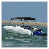 vidaXL 3-Bow Bimini Top, Bootsverdeck 4 verstellbare Nylonriemen, Sonnensegel Sonnenschutz für Boot, Sonnenverdeck Sonnendach, Schwarz 183x152x133cm