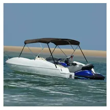 vidaXL 3-Bow Bimini Top, Bootsverdeck 4 verstellbare Nylonriemen, Sonnensegel Sonnenschutz für Boot, Sonnenverdeck Sonnendach, Schwarz 183x152x133cm