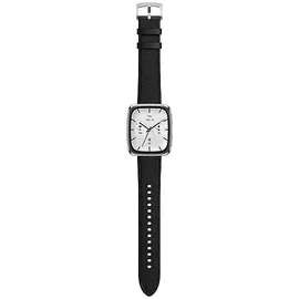 Amazfit Active 2 Square BT 43,32 mm Kunststoffgehäuse weiß Lederarmband schwarz One Size