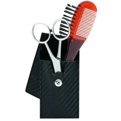 Bartpflege-Etui Carbon, rostfrei