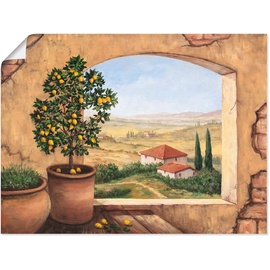 Artland Wandbild »Fenster in der Toskana«, Fensterblick, (1 St.), als Alubild, Outdoorbild, Leinwandbild, Poster, Wandaufkleber, beige