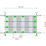 K2 D-Dome 6.10 Montagesystem (2-seitige Modulausrichtung Ost-West) 3 Reihen 8 Module