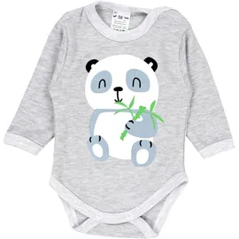TupTam Baby Kleidung Set Body Strampelhose Mütze Bekleidungsset Jungen, Mädchen, Farbe: Panda Grau/Schwarz, Größe: 56 - 56