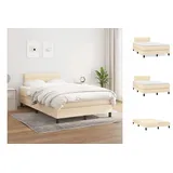 vidaXL Boxspringbett mit Matratze Creme 120x200 cm Stoff