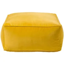 Homescapes Sitzpouf senfgelb – Sitzsack eckig, 60x60x27 cm,