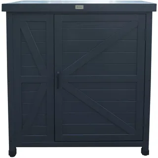 HABAU Gartenschrank (Logan) anthrazit, wetterfester Outdoor-Schrank für Garten, Terrasse und Balkon, 80 x 45 x 91 cm – HABAU