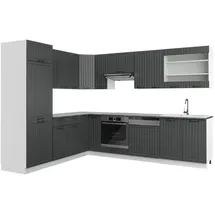 Vicco Winkelküche Fame-Line L-Form 227 x 287 cm Anthrazit/Weiß