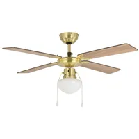EGLO Deckenventilator Fortaleza, 4 Flügel Ventilator mit Zugkette, Beleuchtung