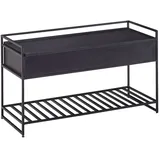 KADIMA DESIGN Schuhbank 90 x 52 x 38 cm schwarz / schwarz