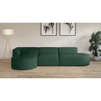 andas Ecksofa »Ecksofa EIVIND mit Ottomane rechts/links, Maße: B/H/T 343/159/72 cm«, L-Form mit Wellenunterfederung, auch in Feincord und Bouclé grün