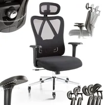Arebos Bürostuhl Ergonomisch Schwarz