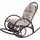 MCW Schaukelstuhl MCW-C40, Schwingsessel Rattansessel, braun ~ Auflage creme