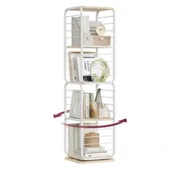 VASAGLE Bücherregal 4 Ebenen mit Buchstützen naturbeige-wolkenweiß