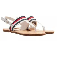 Tommy Hilfiger Damen Sandalen Flat Sandal Sommer, Weiß (Ecru), 38 EU - 38 EU