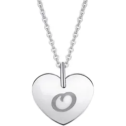 Ketten-Anhänger ONE ELEMENT "Herz mit Gravur O Buchstaben Anhänger aus 333 Weißgold", silber, Schmuckanhänger, Damen, O, Weißgold 333, Damen Gold Schmuck Herz mit Gravur O