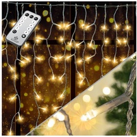 KESSER KESSER® Regenlichterkette Lichterkette inkl Fernbedienung - 8 Leuchteffekte - Timer - In- & Outdoor Regenkette Deko Weihnachtsbeleuchtung Party
