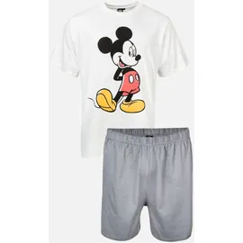 MICKEY MOUSE Pyjama Set Kurz - weiß/grau - XXL