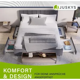 Juskys Samt Polsterbett Soria & Grau