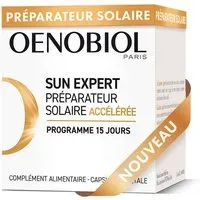 OENOBIOL SUN EXPERT Préparation Solaire Accélérée - Protection Cellulaire Anti-Oxydante Favorise Un Hâle Intense Et Éclatant Complément Alimentaire 15 Capsules Végétales Jours Capsule(S) pc(s)