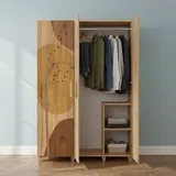Dmora Kleiderschrank 3 Türen Samh, Schlafzimmermöbel, Schrank, Garderobe, 120x48h189 cm, Eiche, mit Verstärkter Verpackung - Dmora