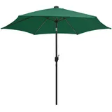 vidaXL Sonnenschirm mit LED-Beleuchtung und Alu-Mast 300 cm Grün