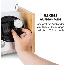 Klarstein Hanoi 2 Uhrenbeweger, 2 Uhren, 3 Geschwindigkeiten, 4 Modi, bambus