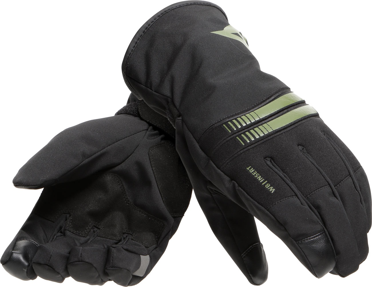 Dainese Plaza 3 D-Dry, gants imperméables - Noir/Vert Foncé - XL
