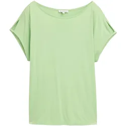 TOM TAILOR Damen T-Shirt mit Cut-Outs, grün, Uni, Gr. XL