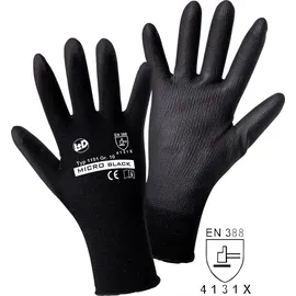 Worky Safety Line Leipold Doehle Micro Black Nylon-pu 1151-l Nylon Arbeitshandschuh Größe (handschuhe): 9, L En 388:20