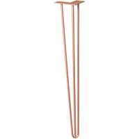 Wagner Möbelbein/Tischbein/Möbelfuß - Hairpin Leg - Retro Style - Stahl pulverbeschichtet Kupfer, 12 x 12 x 71 cm, Bein konisch/schräg verlaufend, integrierte Anschraubplatte - 12827401