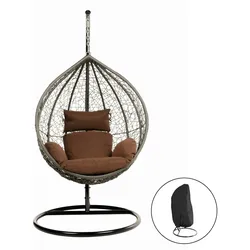 HOME DELUXE Hängesessel CIELO - Farbe: Braun, Ausstattung: Mit Regenabdeckung