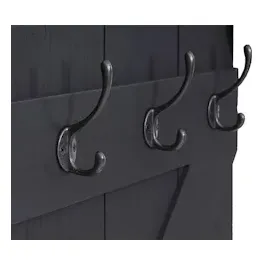 Mendler Wandgarderobe HWC-D13, Garderobe Garderobenpaneel, 6 Haken 91x60cm ~ dunkelgrau shabby