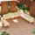 vidaXL Garten-Lounge-Set 11-tlg. creme Kiefer