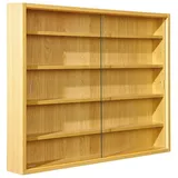VCM ebuy24 Vitrinenschrank wandhängend, 2 Glastüren, Buche Nachbildung. - Comit Braun