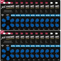 XX-Treme Longlife Extra Hörgerätebatterien Typ 675-120 Stück Hörgeräte Batterien konzipiert für höchste Leistung - Pack mit 20 Blistern à 6 Hörgerätebatterien – PR44 Farbcode blau 1,45 Volt