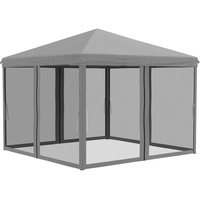 Outsunny Faltpavillon Pavillon Faltzelt mit Seitenwänden inkl. Tragetasche Metall+Oxford Hellgrau 3x3m